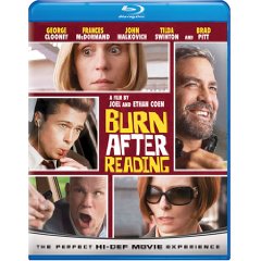 Burn after Reading starring: George Clooney, Brad Pitt, and John Malkovich